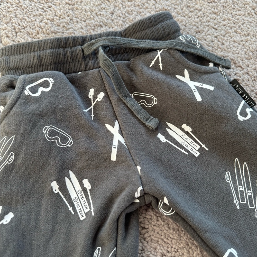 Little Bipsy Charcoal Kids Joggers with White Print